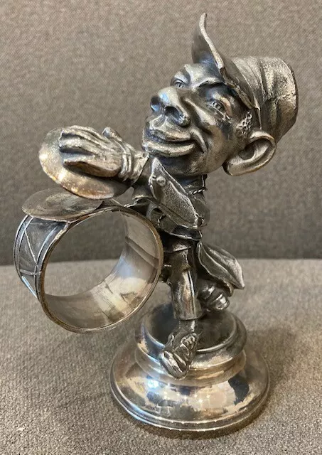 Huge figural napkin ring, Civil War Drummer, Derby #1.