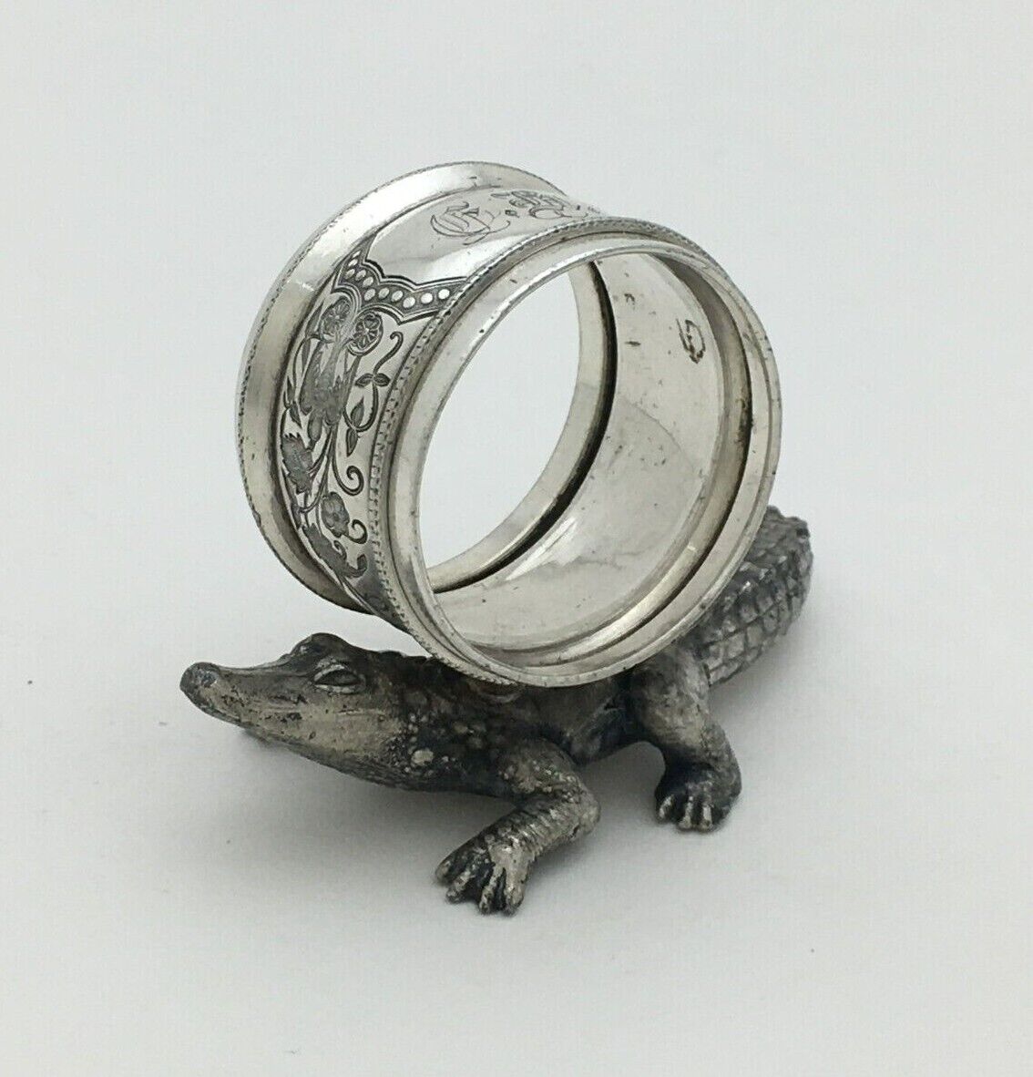 Alligator figural napkin ring Kronheimer Oldenbush Co