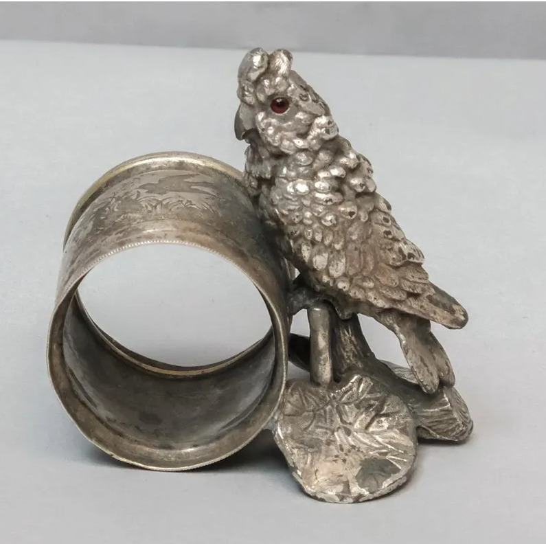 cockatoo with glass eyes. unmarked