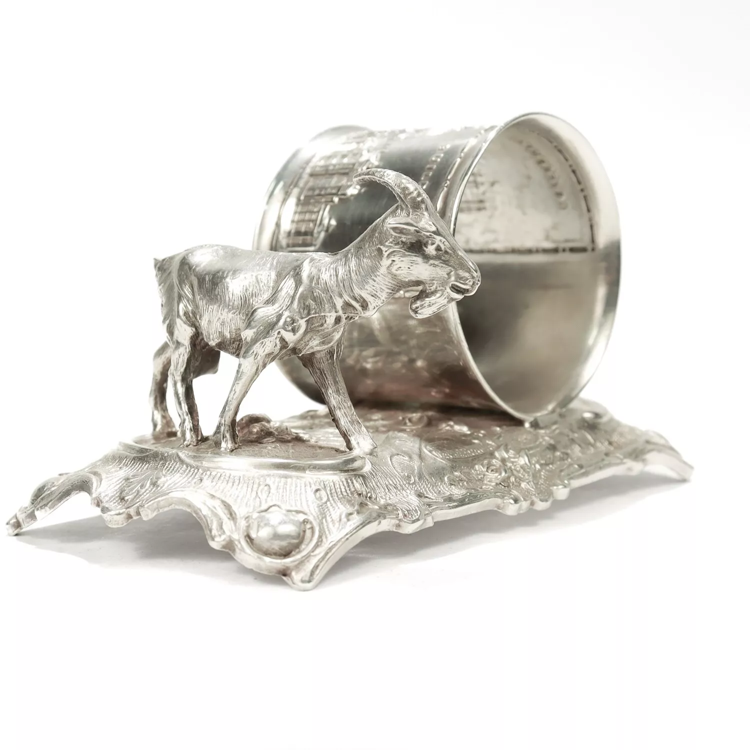 goat figural napkin ring. made for some USA Government Building