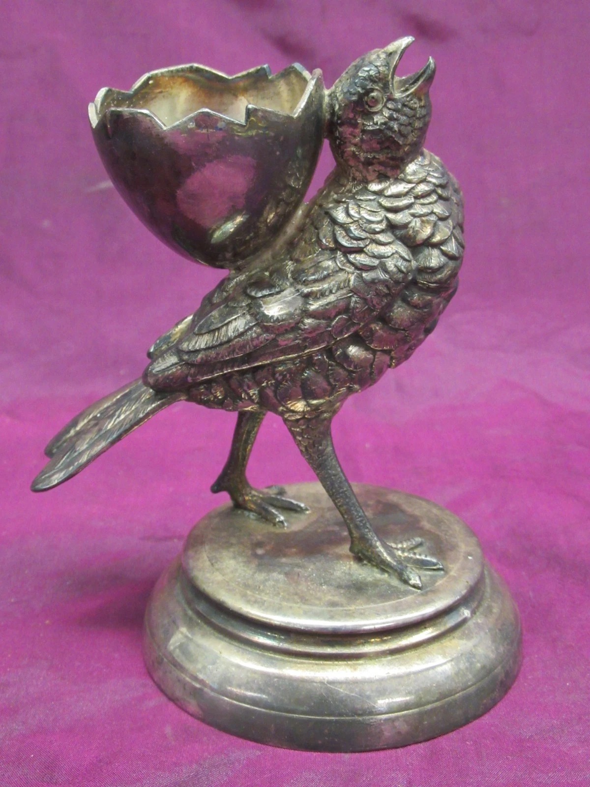large bird figural toothpick holder egg cup, Middletown 1