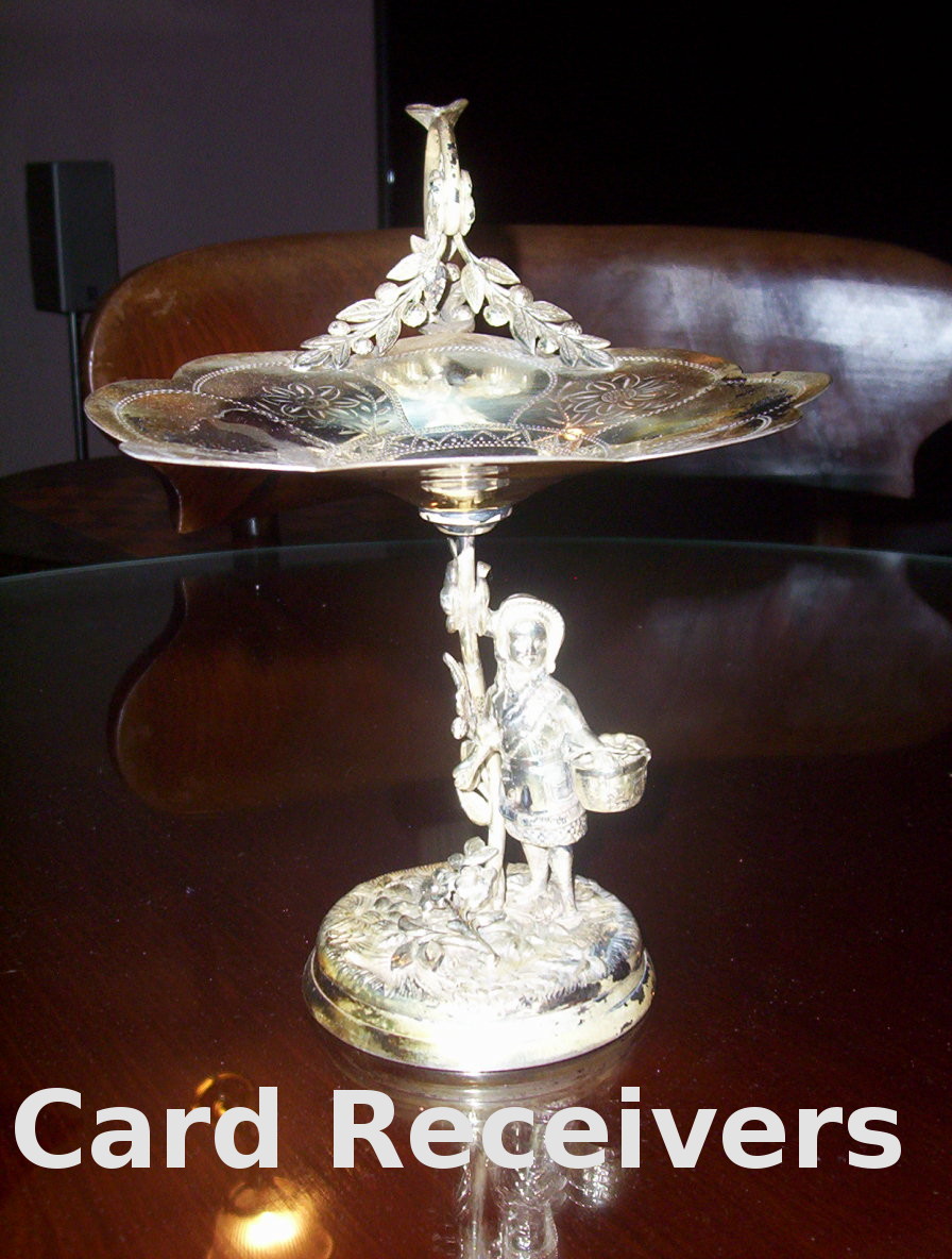 figural Card receiving trays