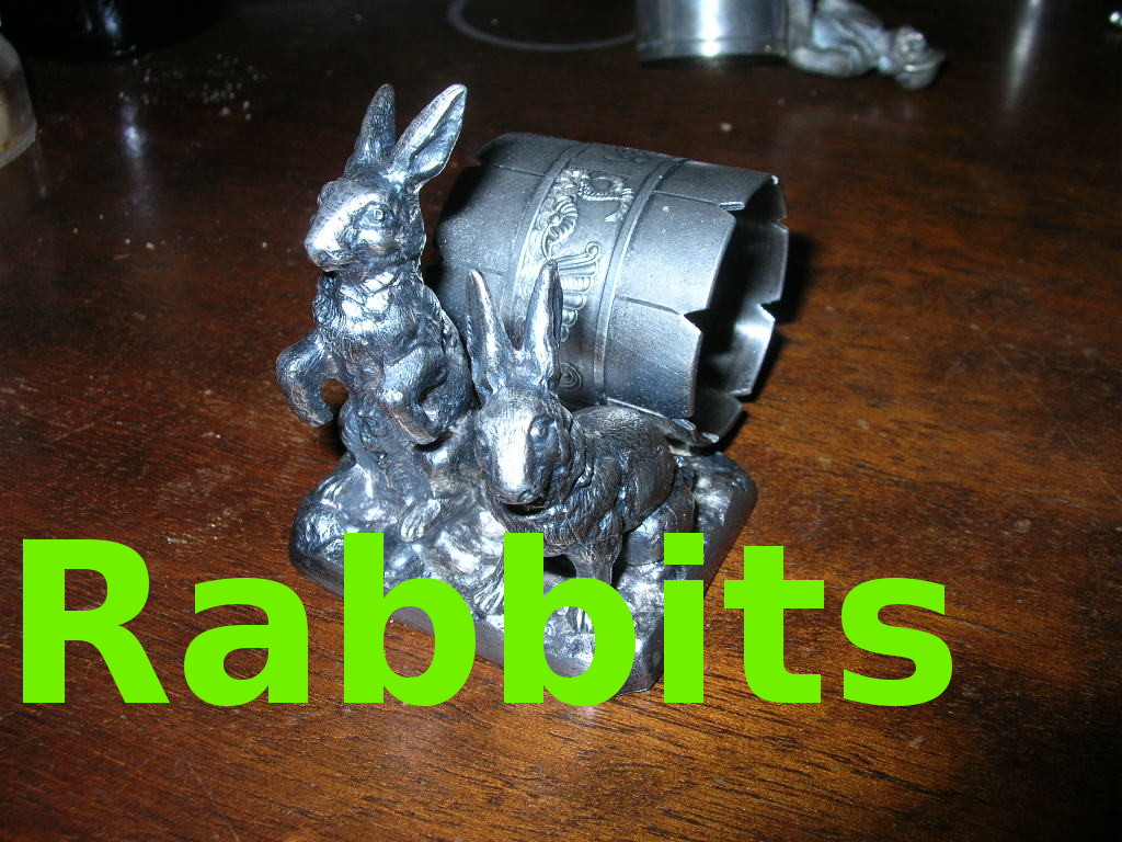 Rabbit figural napkin rings